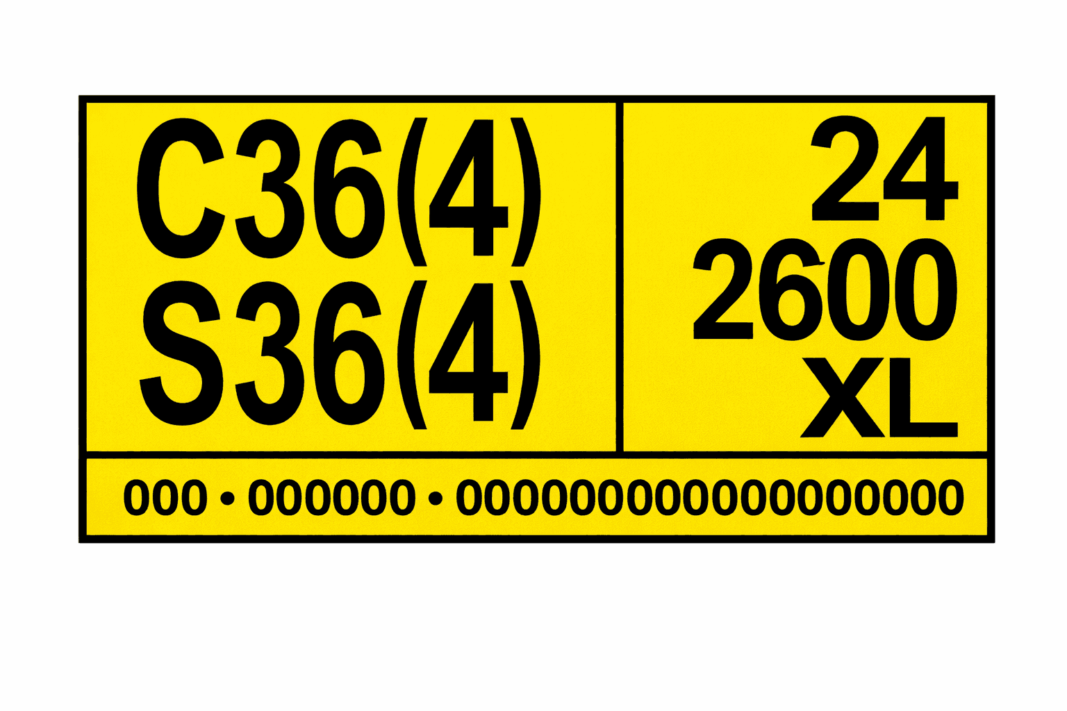 Příklad kodifikačního štítku výměnné nástavby